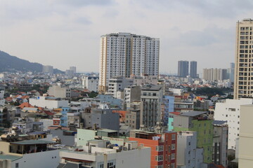 Fototapeta na wymiar The city skyline of Vung Tau in Vietnam. 