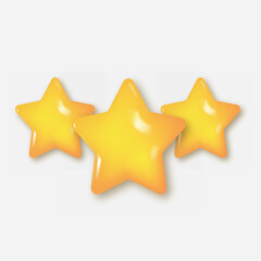 3d yellow star glossy color. Vector