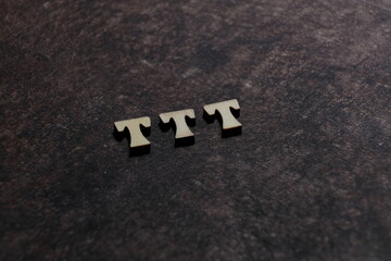 Fototapeta na wymiar the initials of the letter ttt. triple t.