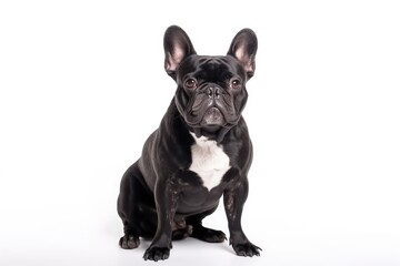 French Bulldog dog isolated on white background. Generative AI