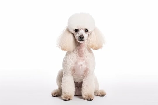 Poodle dog isolated on white background. Generative AI