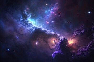 Obraz premium purple galaxy universe background, generative ai 
