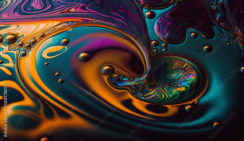 Poster multi colored abstract pattern with curving futuristic wave generated by ai