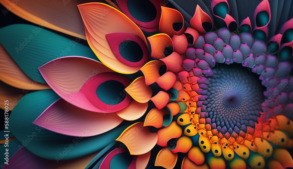 Aufkleber abstract multi colored background design with vibrant colors generated by ai