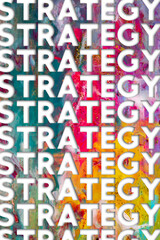 Abstract Natural Luxury art, fluid painting with Strategy text, alcohol ink technique. Image incorporates the swirls of marble granite.