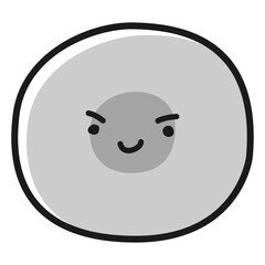 卵子のキャラクターイラスト(白黒)