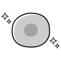 卵子のイラスト(白黒)