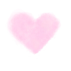 Pink heart love icon watercolour