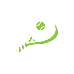 The logo design is combination racket and tennis ball