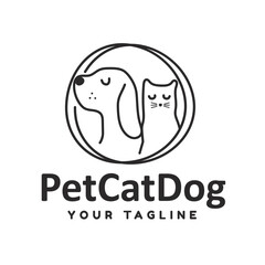 Logo pets cat and dog Concept Design, Creative Symbol, Icon