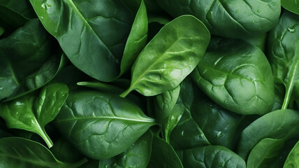 Obraz premium spinach leaves stacked over each other