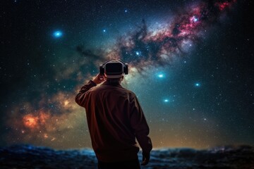 Obraz premium Never too late: senior man embraces the future with vr technology