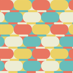 Colorful Geometric Oval Seamless Vector Repeat Pattern