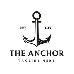Vintage Retro Country Anchor Ship Badge Vector Logo, Vintage Design Illustration Water Transportation Concept