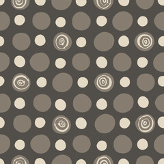 Grey Grunge Polka Dot Spiral Seamless Vector Repeat Pattern