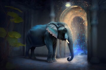 elephant in the dark created using AI Generative Technology