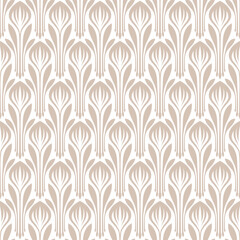 Ornate Tan Palmette Seamless Vector Repeat Pattern