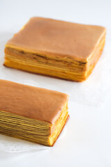 thousand layer cake in square shape