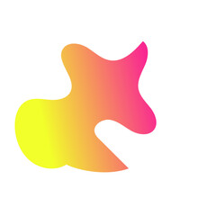 Yellow Pink Abstract Shapes Gradient Decor 