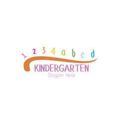 Fototapeta na wymiar Creative Child Logo template, Kindergarten Preschool Idea Logo