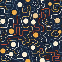 Futuristic Spatial Shapes - Abstract Spatial Line Seamless Pattern
