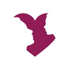 Faces in a heart icon