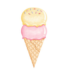 Ice cream watercolor.