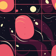 Contemporary Magma Patterns - Abstract Lava Space Seamless Pattern
