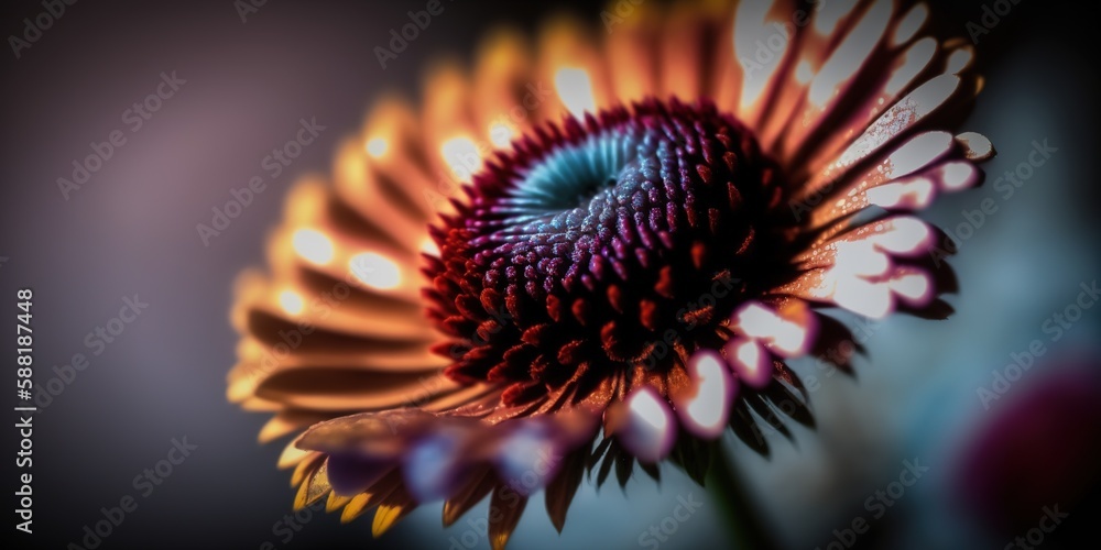 Poster capturing a flower without its petals in close focus generative ai