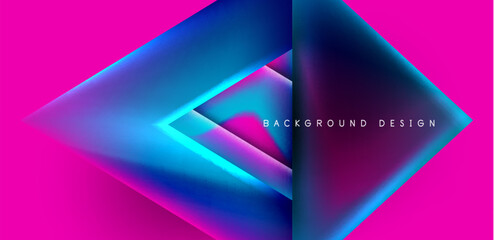 Abstract bakground with overlapping triangles and fluid gradients for covers, templates, flyers, placards, brochures, banners