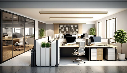Fototapeta premium modern working office Generative AI