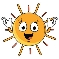 cute sun cartoon illustration graphic