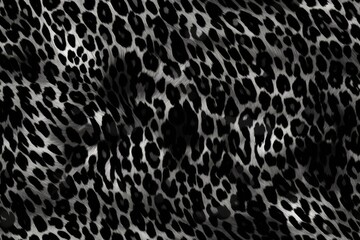 Seamless leopard print or cheetah spots pattern. Tileable monochrome bold black and white African safari wildlife background texture , ai generated