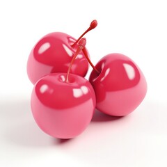 3d cherries isolated, generative ai