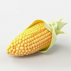 3d corn cob isolated on white background, generative ai