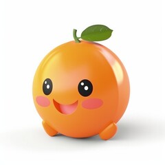 orange fruit character, isolated on white background, generative ai