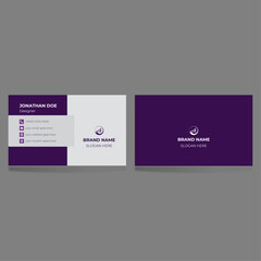 Simple and creative purple business card design.