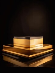 Gold podium product advertising, generative ai