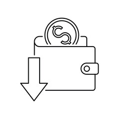 Budget deficit icon design. Reduce costs glyph icon. isolated on white background. vector illustration