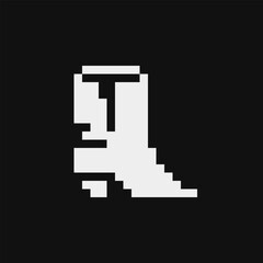 Obraz premium Woman's boot, shoe. Pixel art shoes icon set. Women's accessories. Isolated vector illustration. Design for stickers, logo, embroidery, mobile app.
