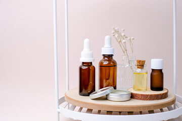 the set of natural aromatherapy beauty product. alternative medicine and eco friendly packaging concept.