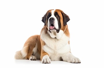 Obraz premium St. Bernard dog isolated on white background. Generative AI
