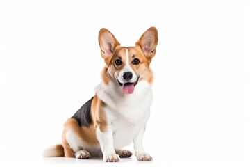 Cardigan Welsh Corgi dog isolated on white background. Generative AI