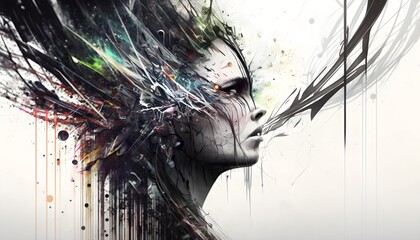 AI robots that become one with the galaxy. Generative AI.