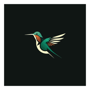 colibri simple silhouette modern logo vector