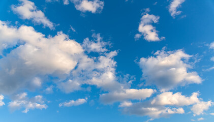 Naklejka na ściany i meble beautiful white clouds and blue sky for background