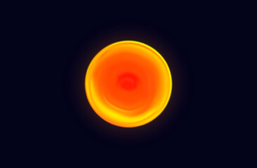 Fiery surface sun 3d. A bright flash in space, a round, burning ball. Flame, sun energy or explosion in the universe. Light emission, star shine, magical effect. Vector illustration.