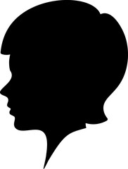 Minimalist Woman With Short Hair Style Silhouette Vector Illustration