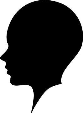 Minimalist Bald Woman Silhouette Vector Illustration
