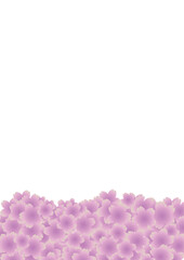 満開の桜のフレーム(縦・下)